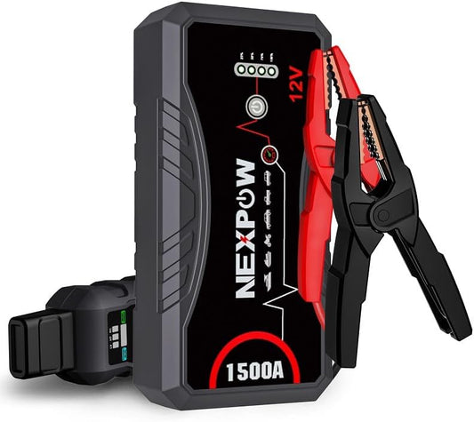 NEXPOW Car Battery Jump Starter Pack 1500A Peak 12V with Jumper Cables