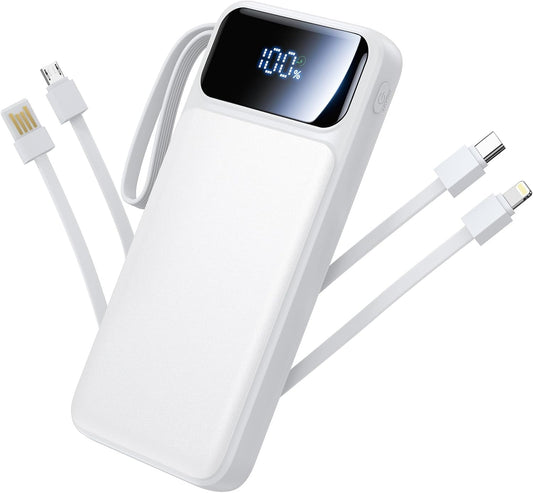 Fast Charge Power Bank (6inputs ,3 outputs ) with built in cables