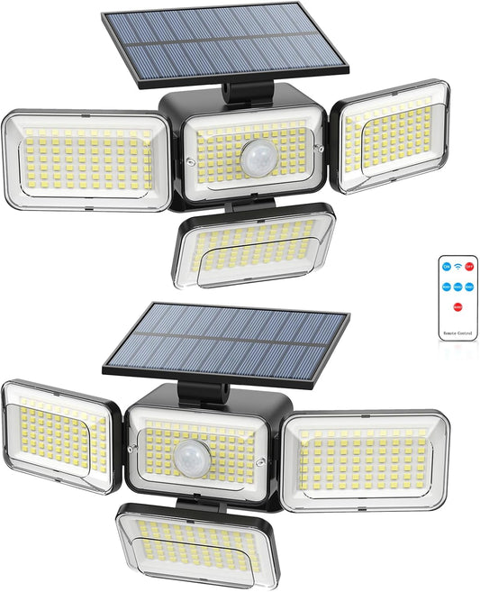 Solar Powered Led Wall Light with remote (2pcs)