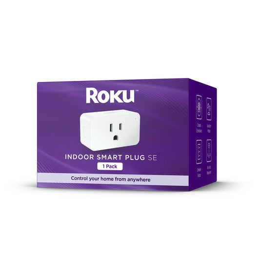 Roku Smart Home Indoor Smart Plug SE with Custom Scheduling, Remote Power, and Voice Control
