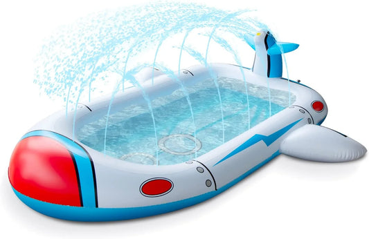 Inflatable kids Swimming Pool with Play Mat & Sprinkler